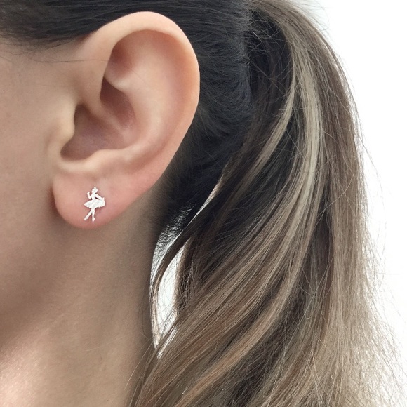 π Silver Plated Tiny Dancer Ballerina Earrings